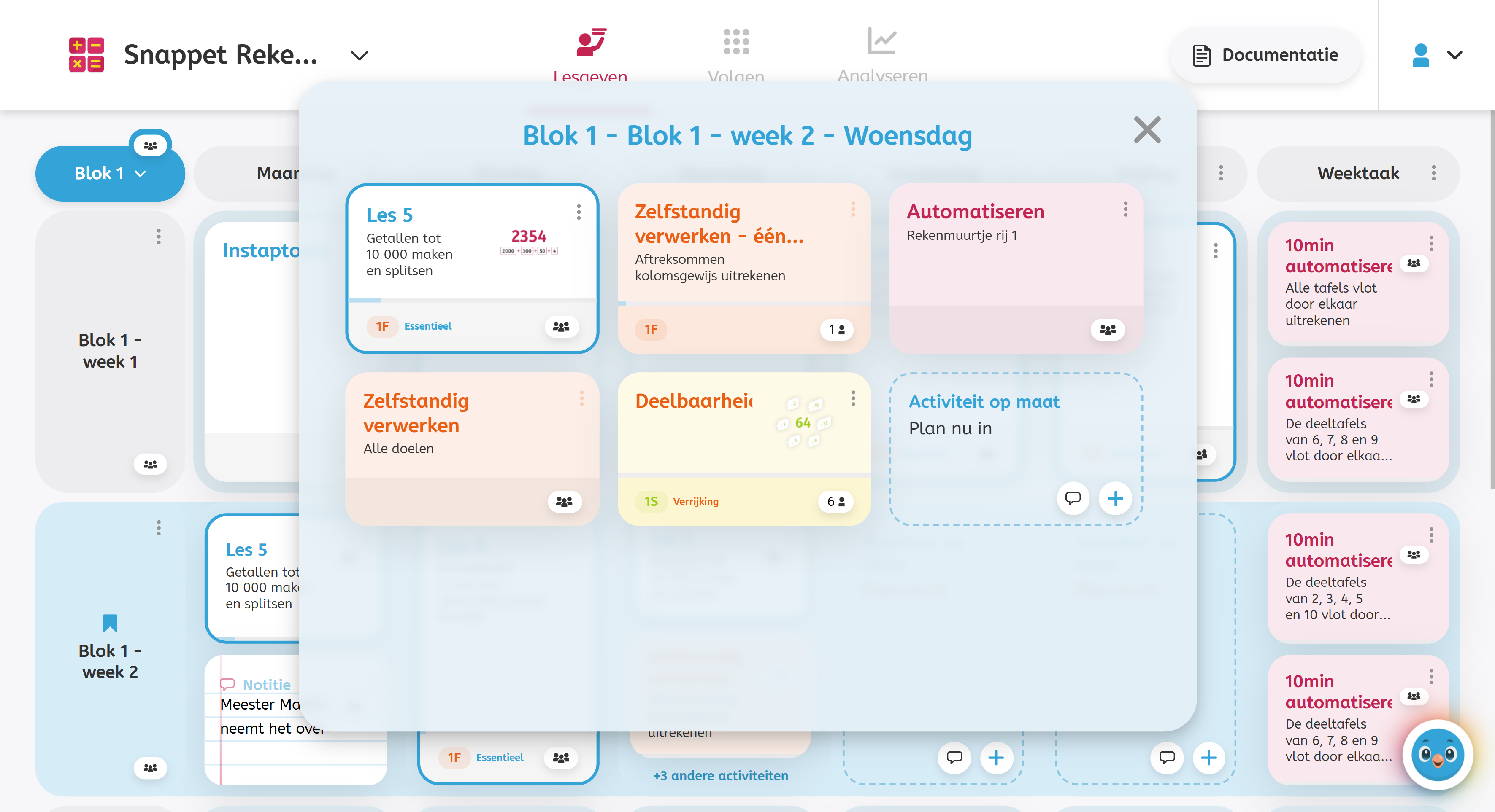 Meerdere activiteiten op een dag overzichtelijker | Snappet